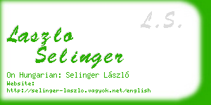 laszlo selinger business card
