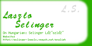 laszlo selinger business card